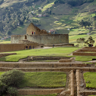 Temple of the sun and the Incan ruins of Ingapirca outside of Cuenca, Ecuador, South America