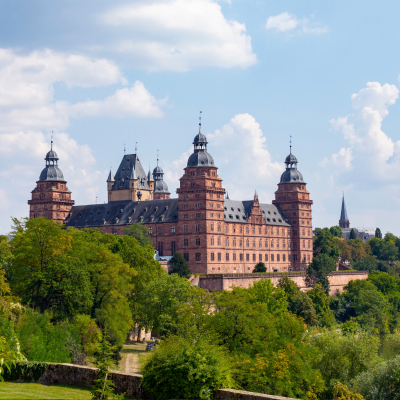 famous city castle in Aschaffenburg, Bavaria, Germany, Europe