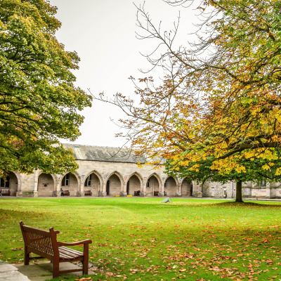 Peaceful and lonely background of autumn park in Aberdeen, Scotland, United Kingdom