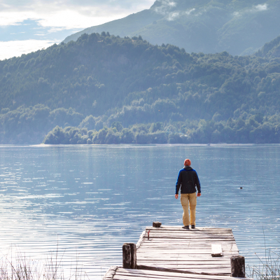 Beautiful mountain landscapes in Patagonia. Mountains lake in Argentina, South America