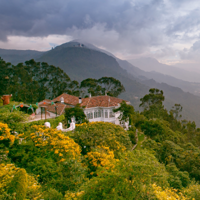 view from the top of the mountain, Monserrat mountain, Bogota, Colombia, Latin America