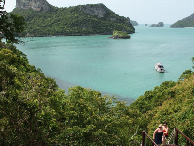 a group of people in a body of water