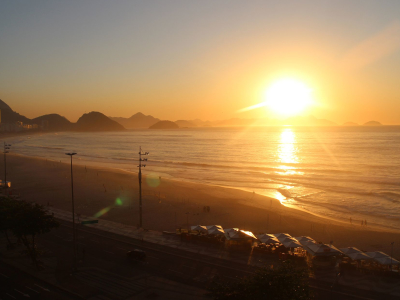a sunset over a body of water