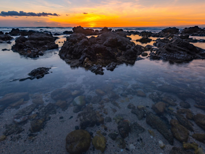 View of Hawaii island at sunset