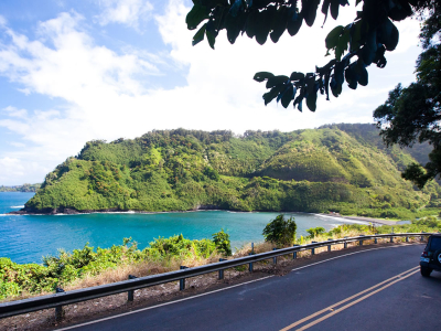 Road to Hana Maui in Hawaii with a beautiful view of seaside
