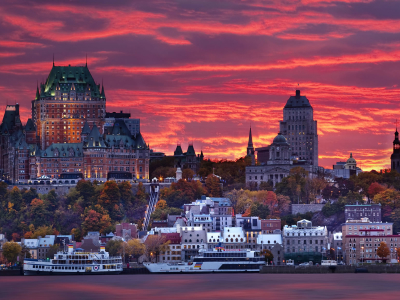 View of Quebec city at Sunset