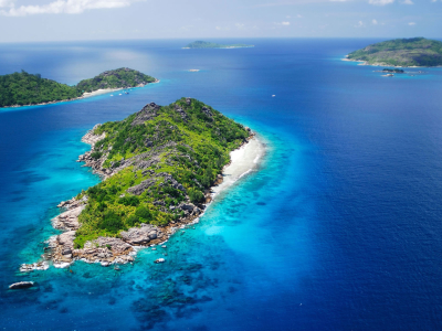 a small island in the middle of a body of water