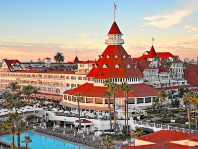 Hotel at sunset