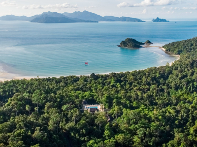 an island in the middle of a body of water
