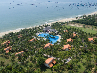 a group of people on a beach