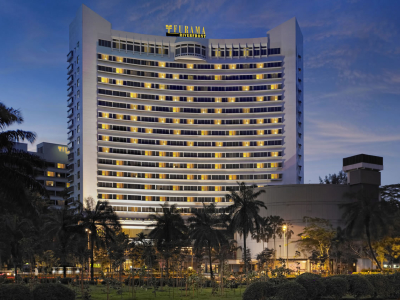 a tall building in a city