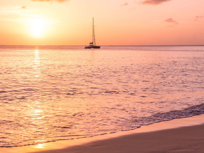 a sunset over a body of water