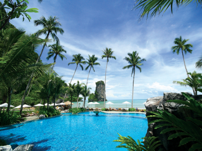 Beachfront swimming pool