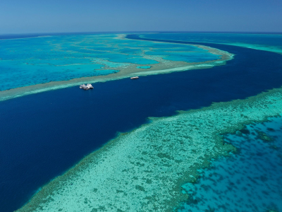 a body of water next to the ocean