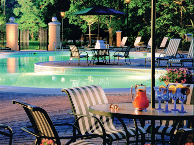 a vase of flowers sitting on a bench