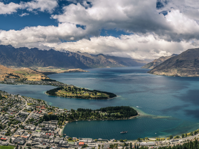 panoramaudsigt over Queenstown, New Zealand