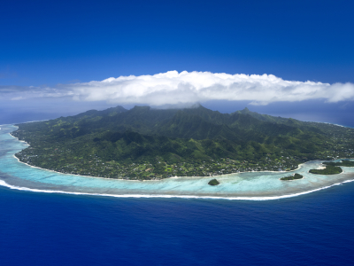 Vy över Rarotonga och Stilla Havet, Cook