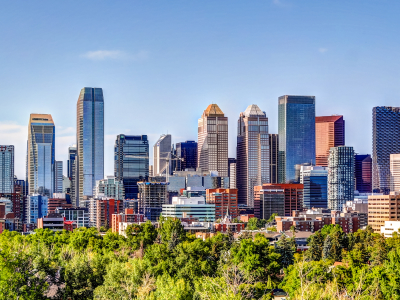 Calgary Alberta Panoramic Skyline Summer, Vestlige Canada