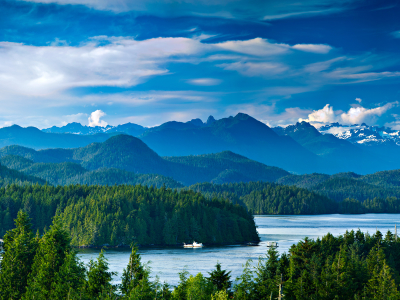 Panoramaudsigt over Tofino, Vancouver Island, Vestlige Canada