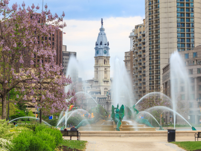 USA - Pennsylvania - Philadelphia - Swann Memorial Fountain - Rådhuset