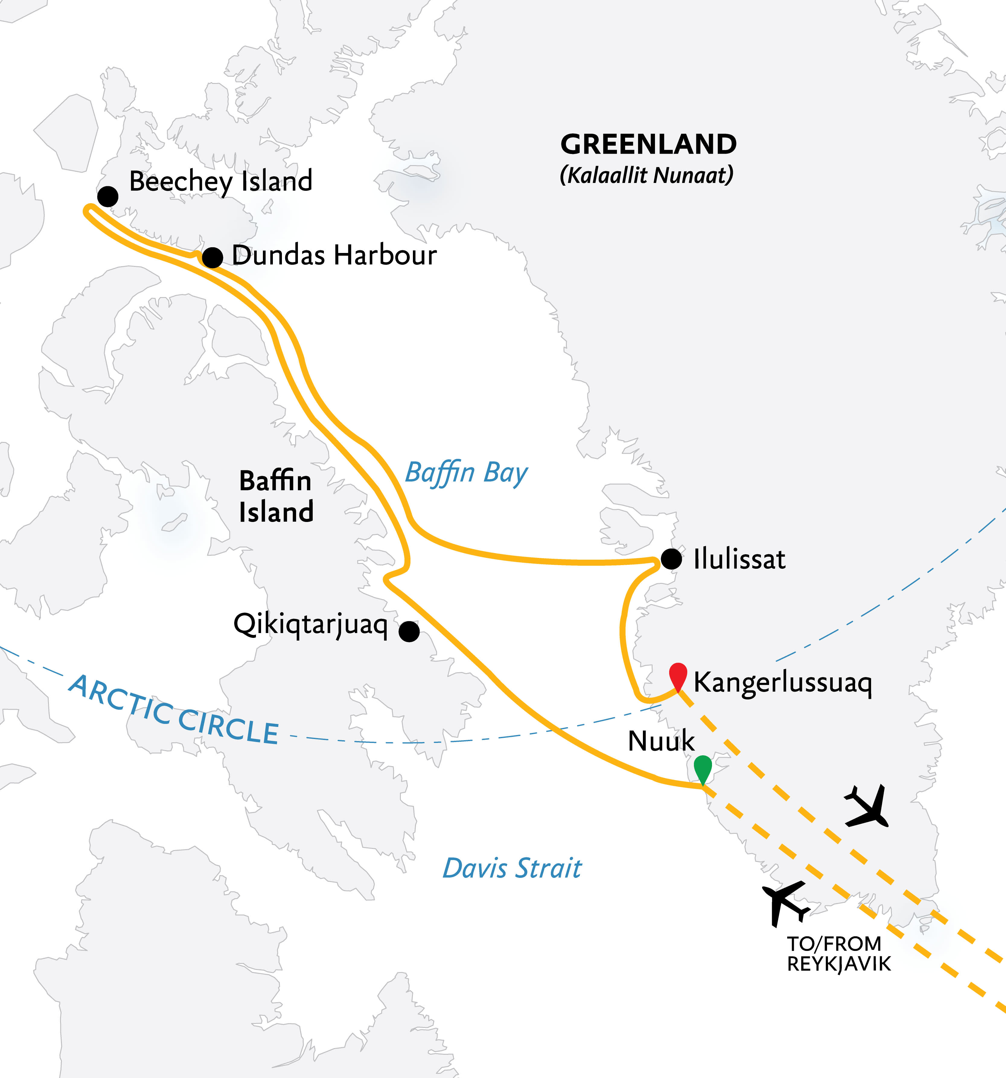 Northwest Passage: The Legendary Arctic Sea Route Itinerary Map