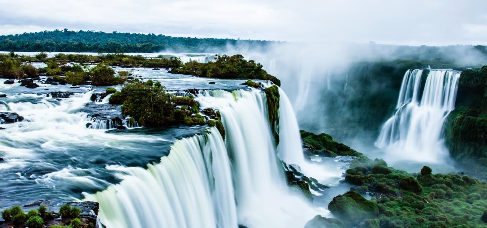 Beautiful Aerial View of Iguazu Falls, One of the Most Beautiful