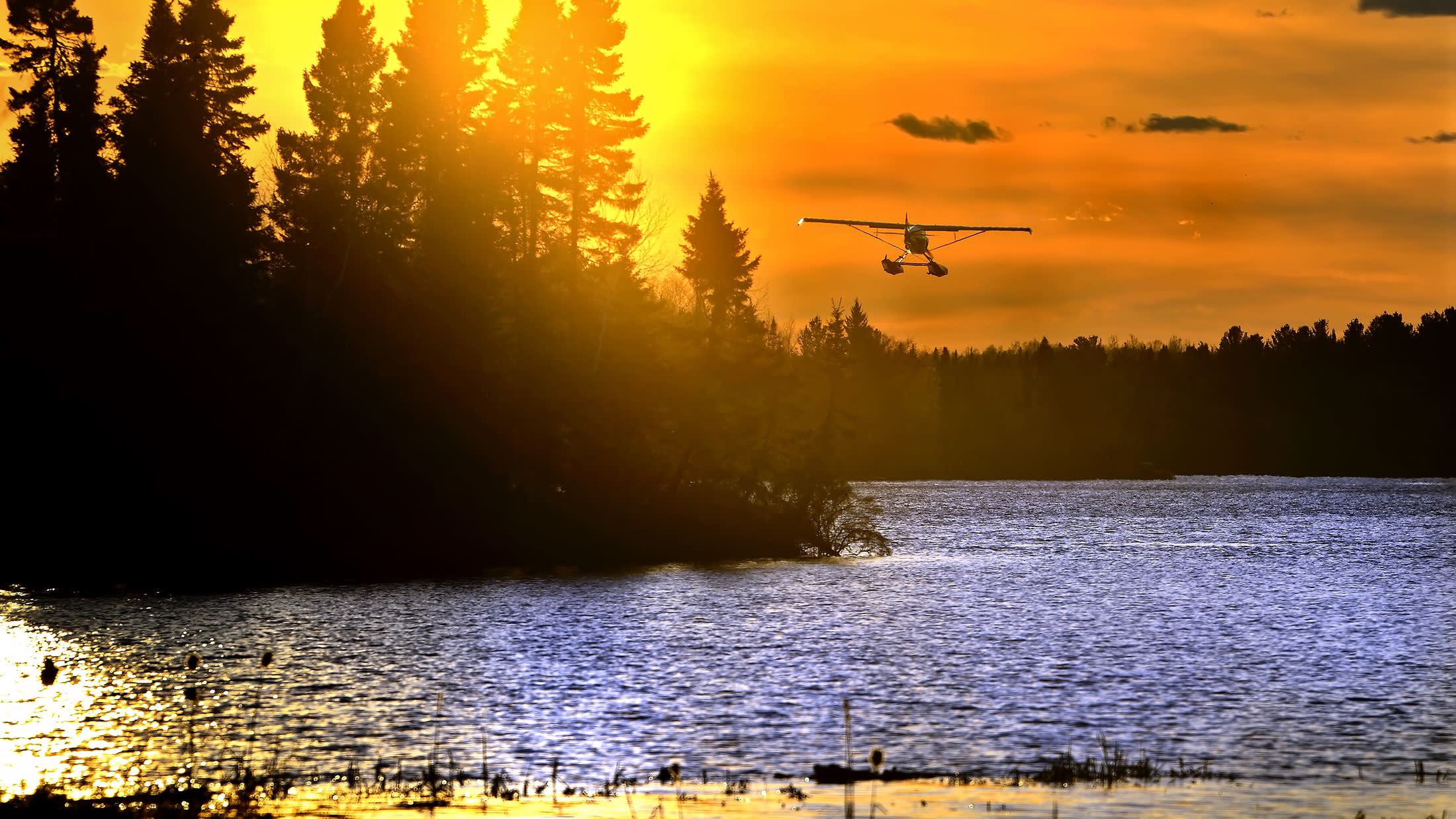 a sunset over a body of water