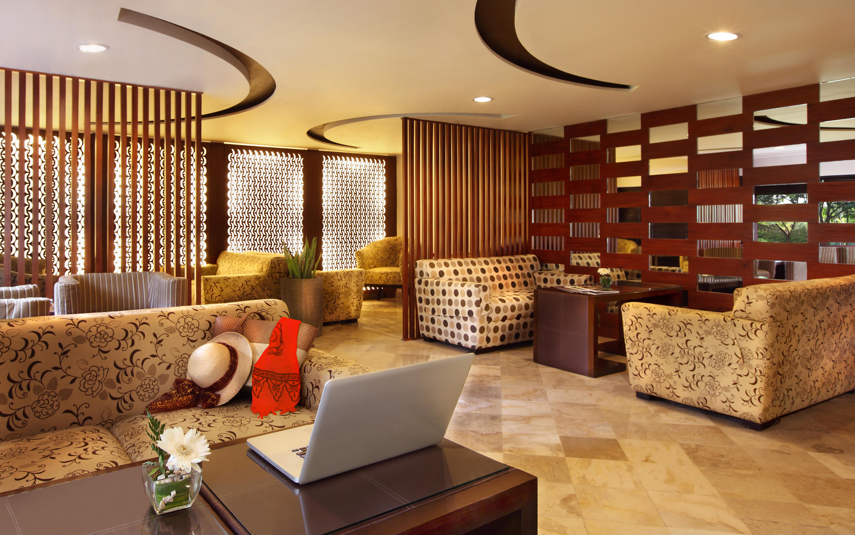 this is a photo of the arrival and departure lounge at the Melia Bali Indonesia