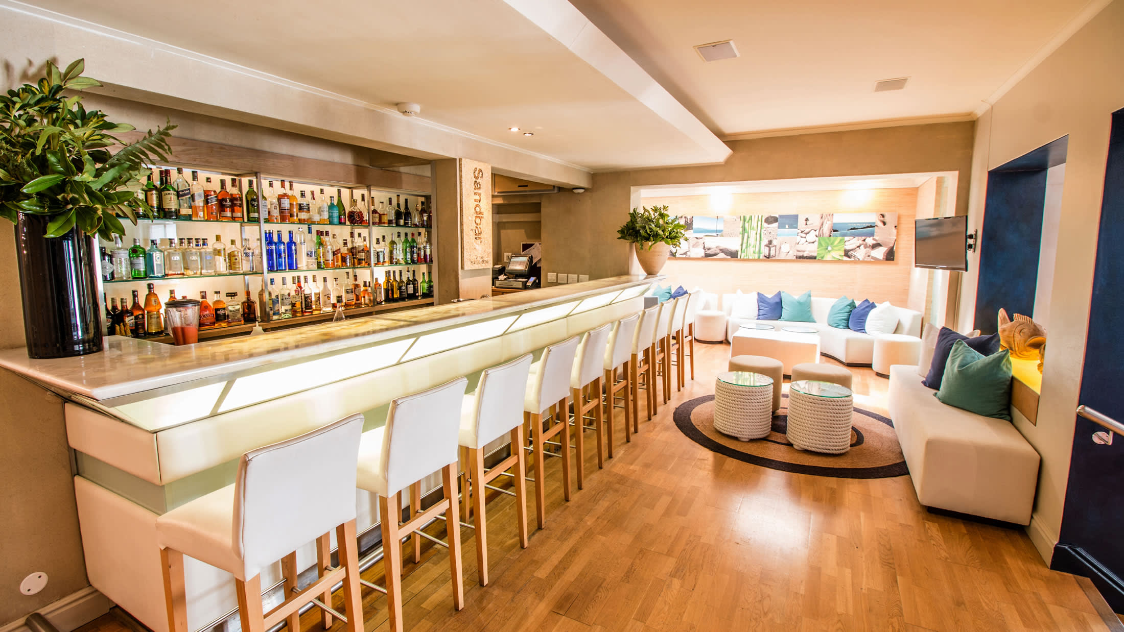 a room filled with furniture and a large window