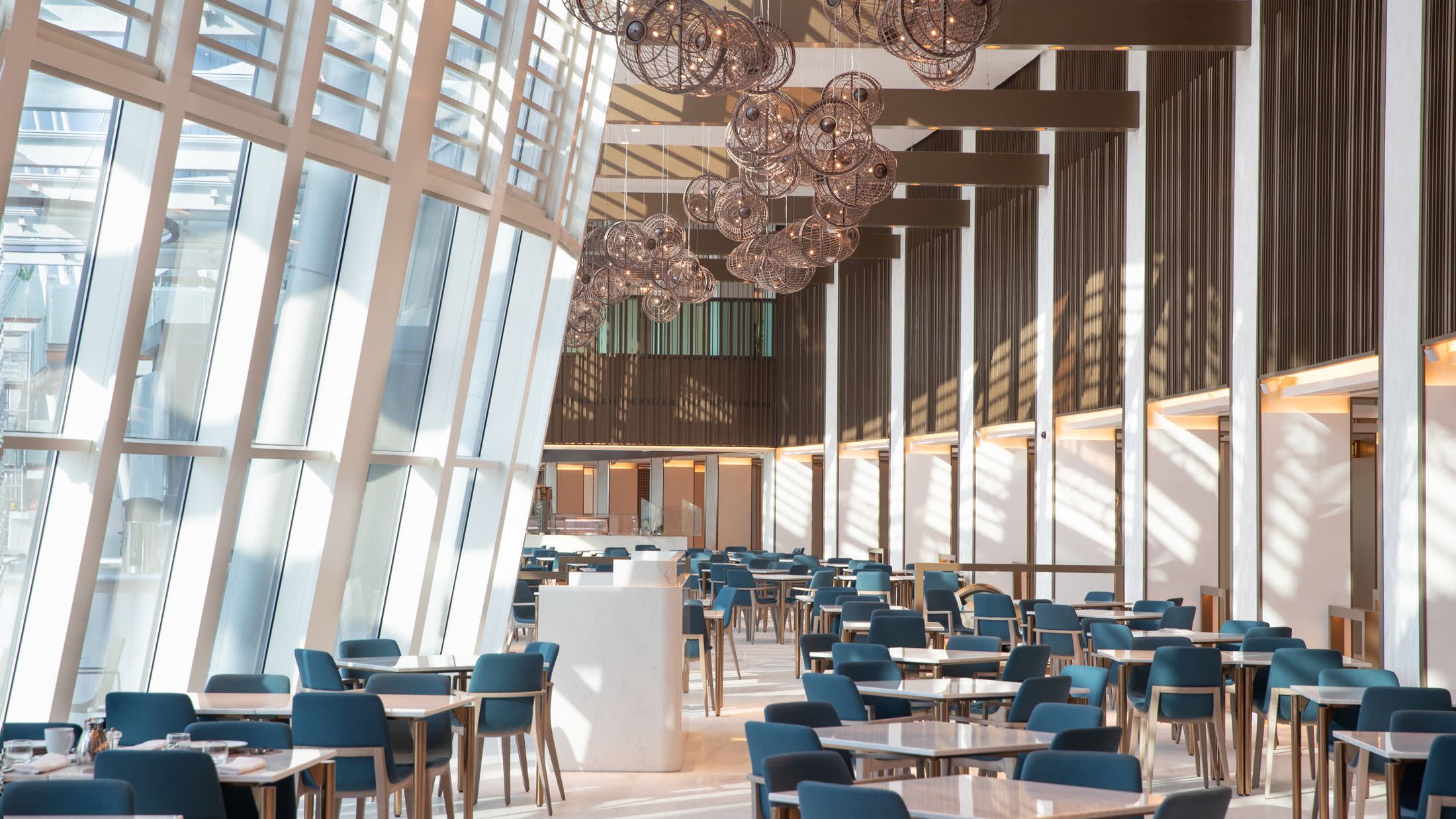 a chair sitting in front of a building