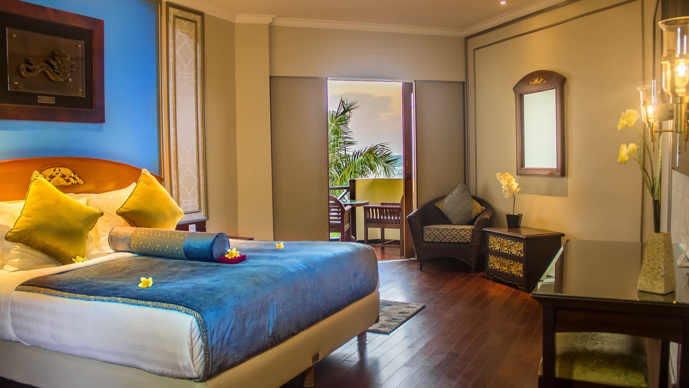 a bedroom with a bed in a room