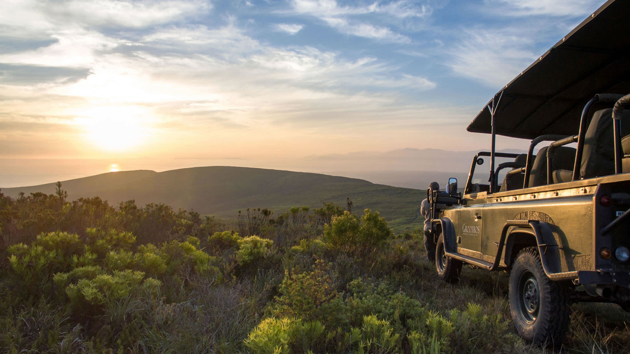a truck is parked in the grass
