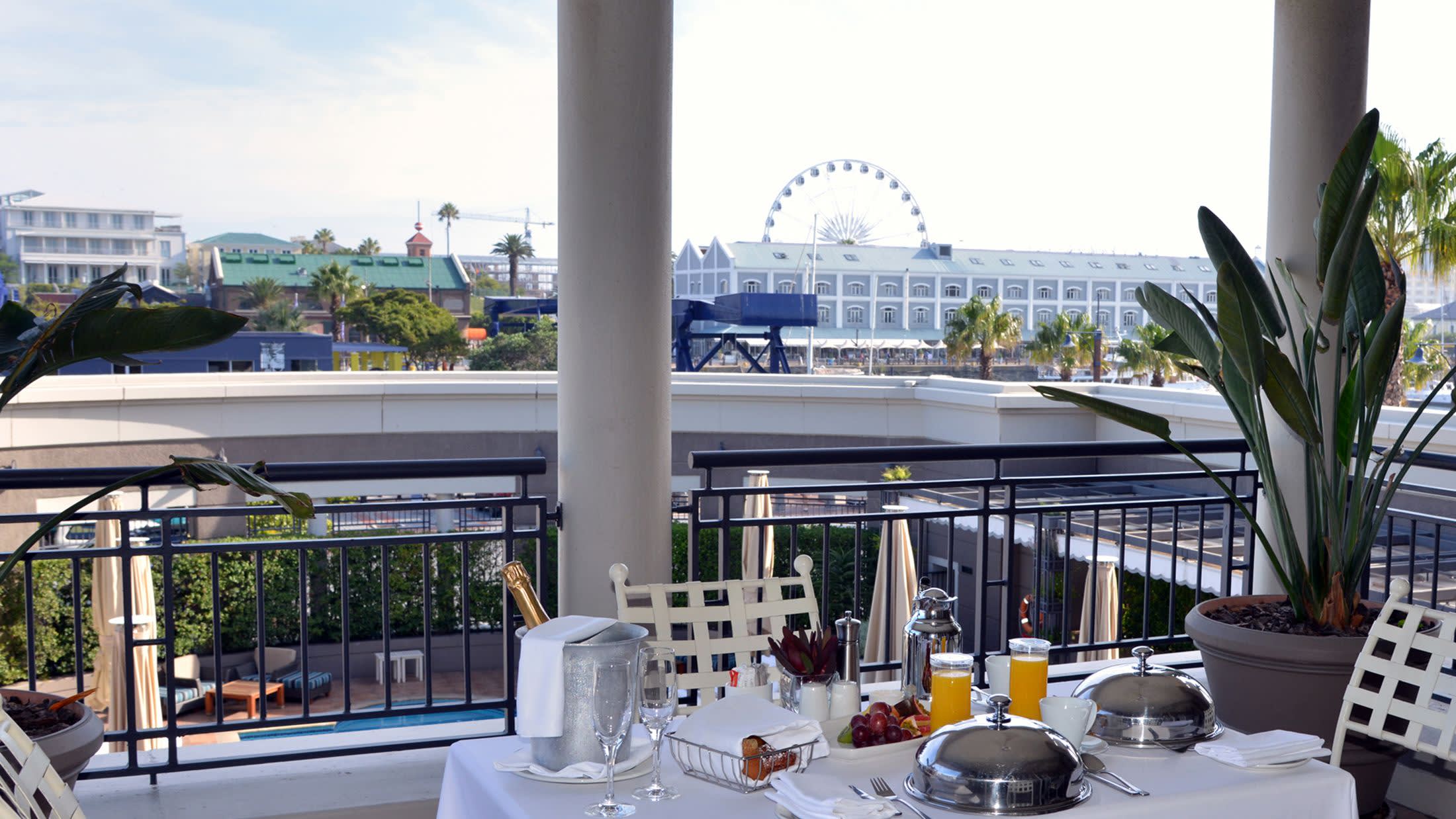 a dining table in a restaurant
