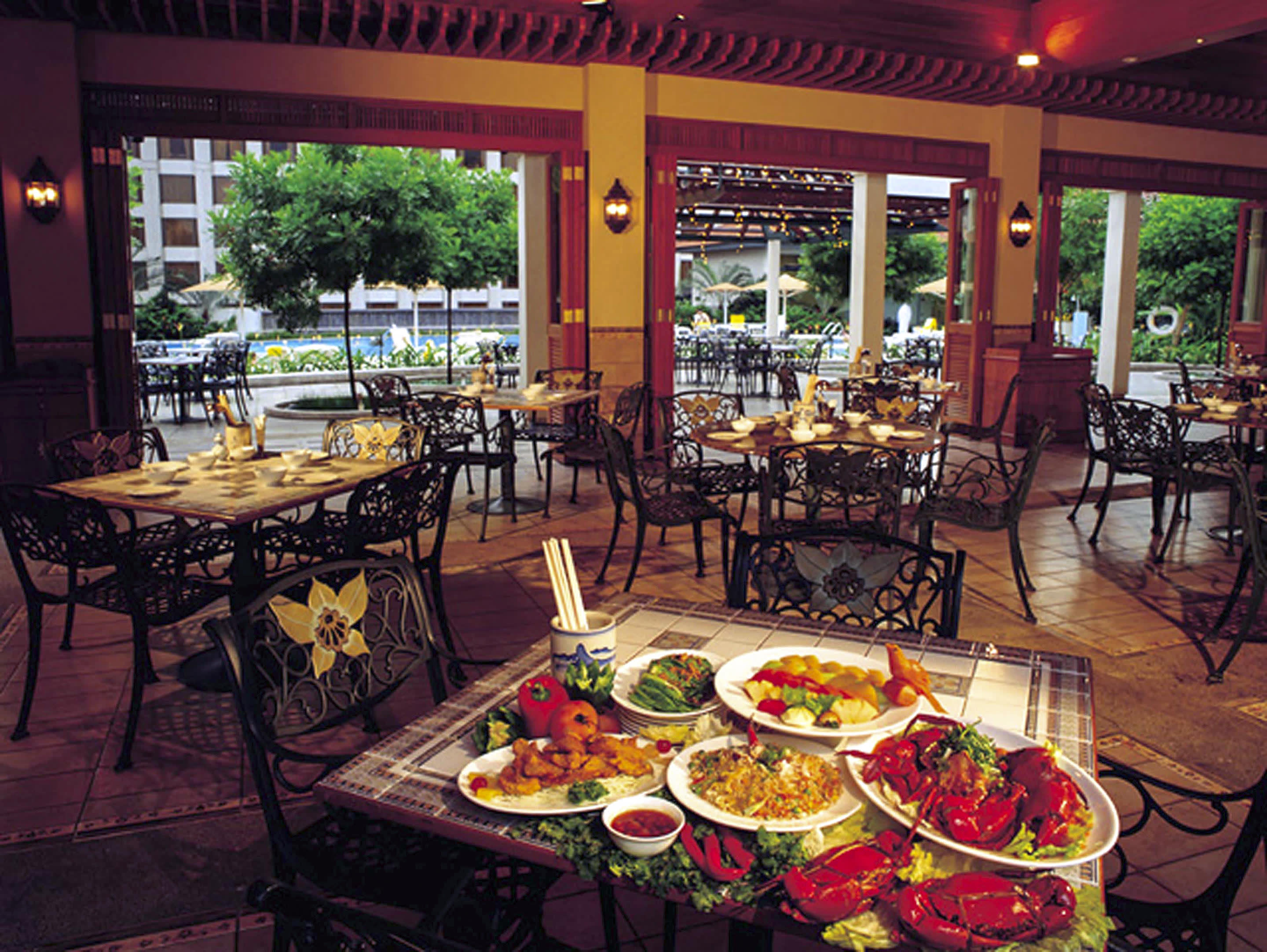 a dining table in a restaurant