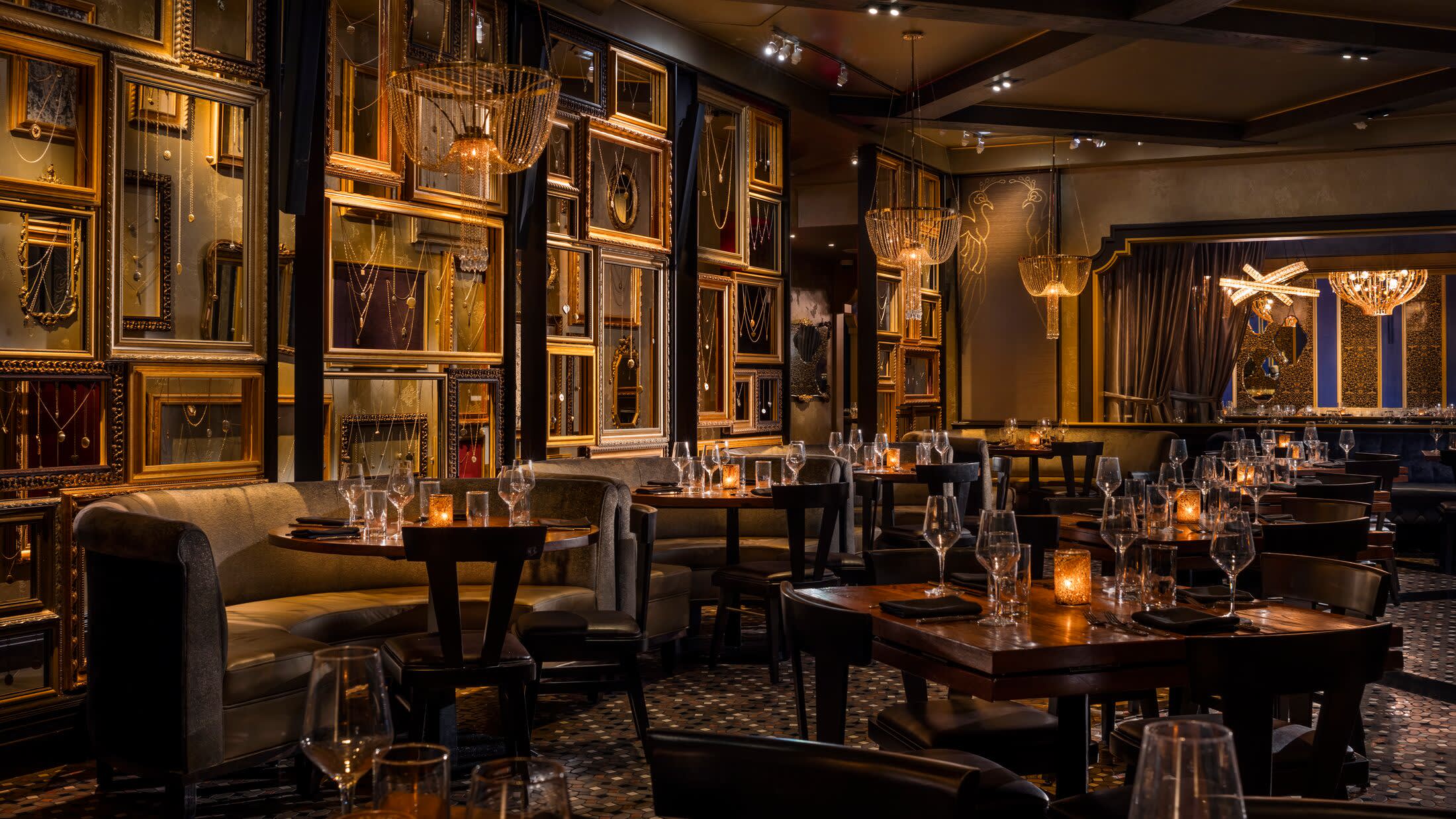 a dining table in a restaurant