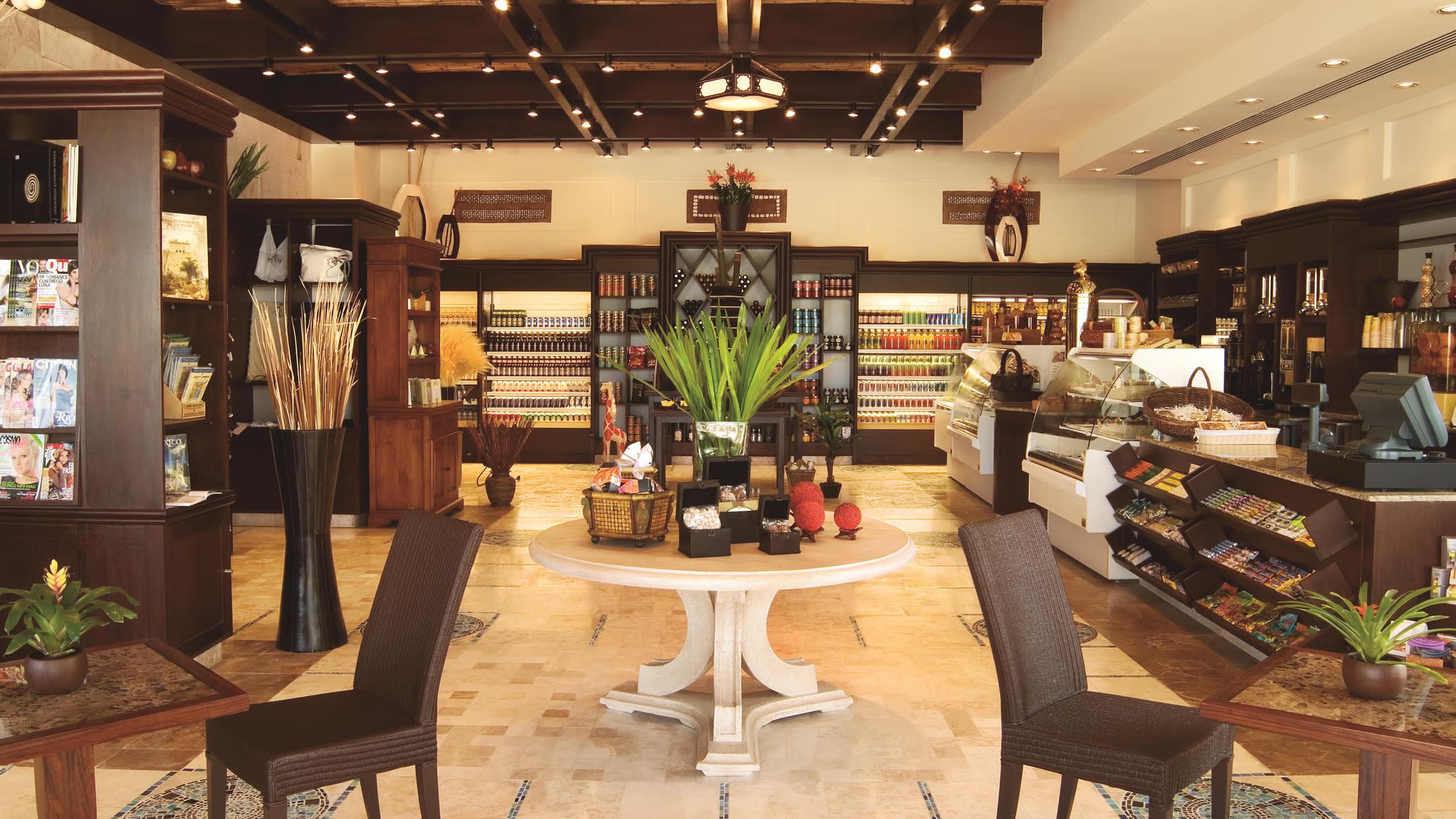 a room filled with furniture and a table