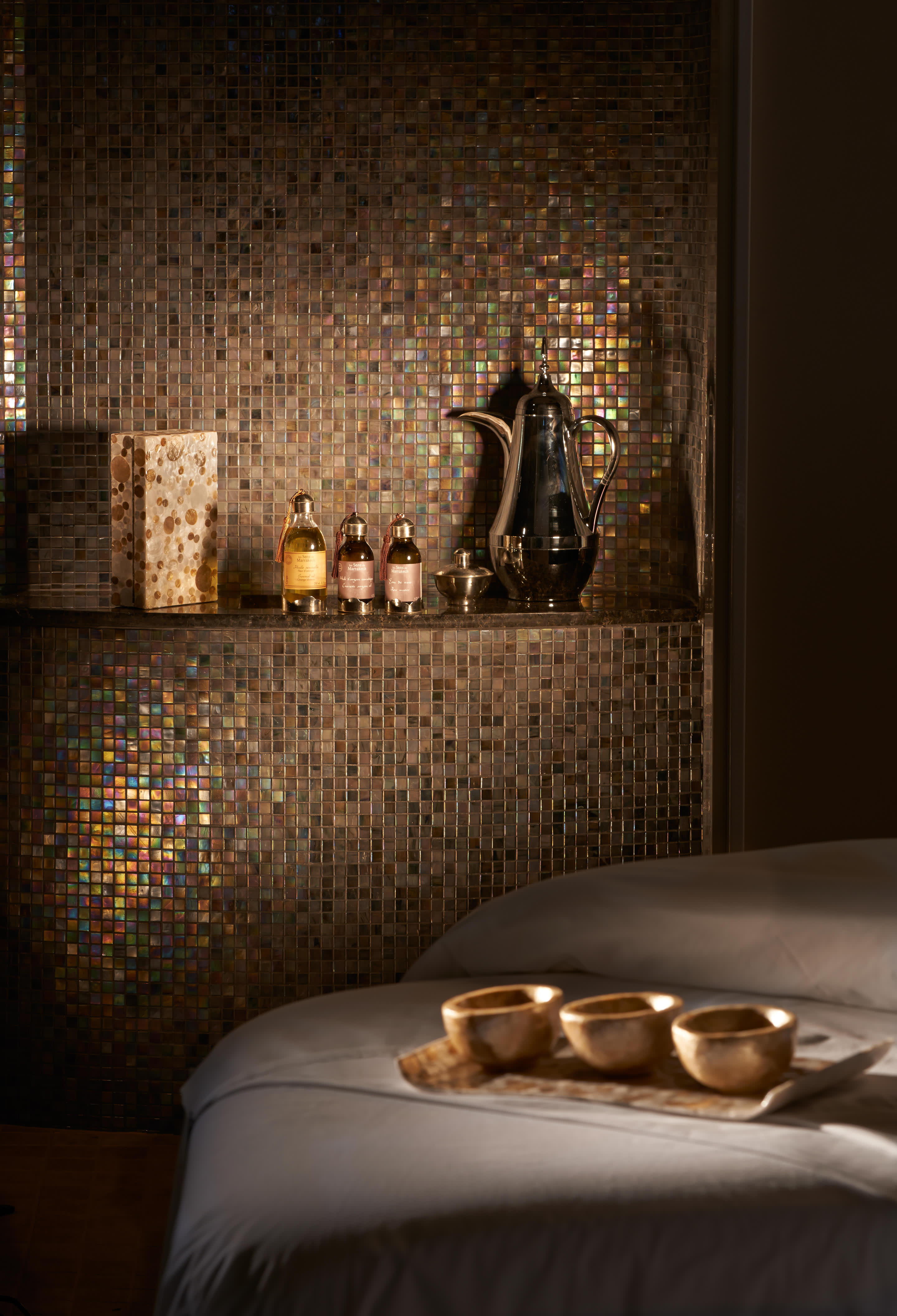 a large bed sitting in a room