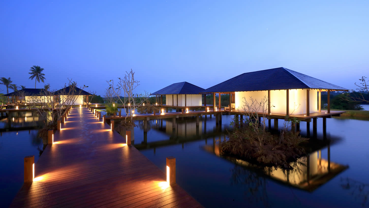 a view of a pier next to a body of water