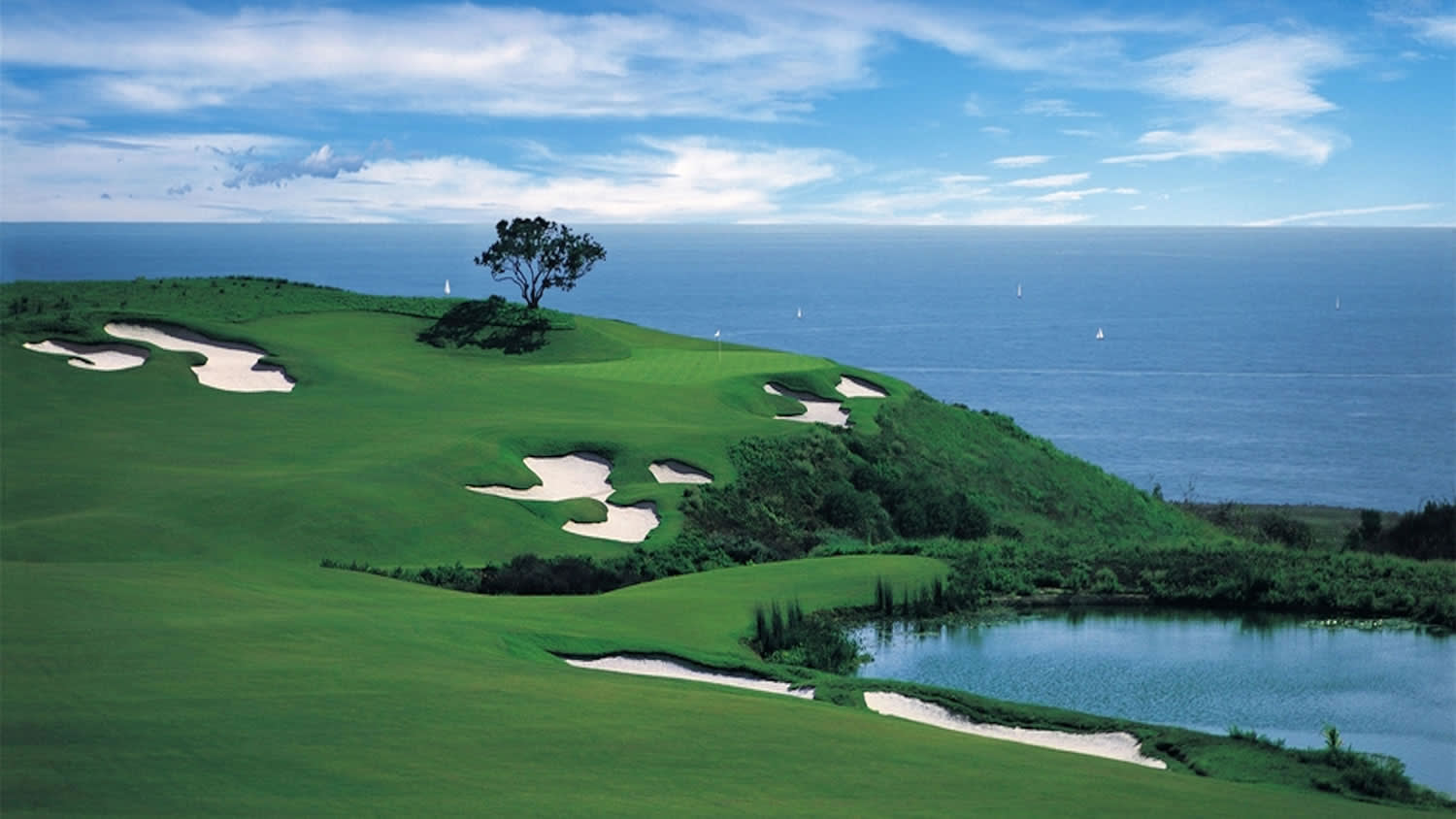 an island in the middle of a body of water