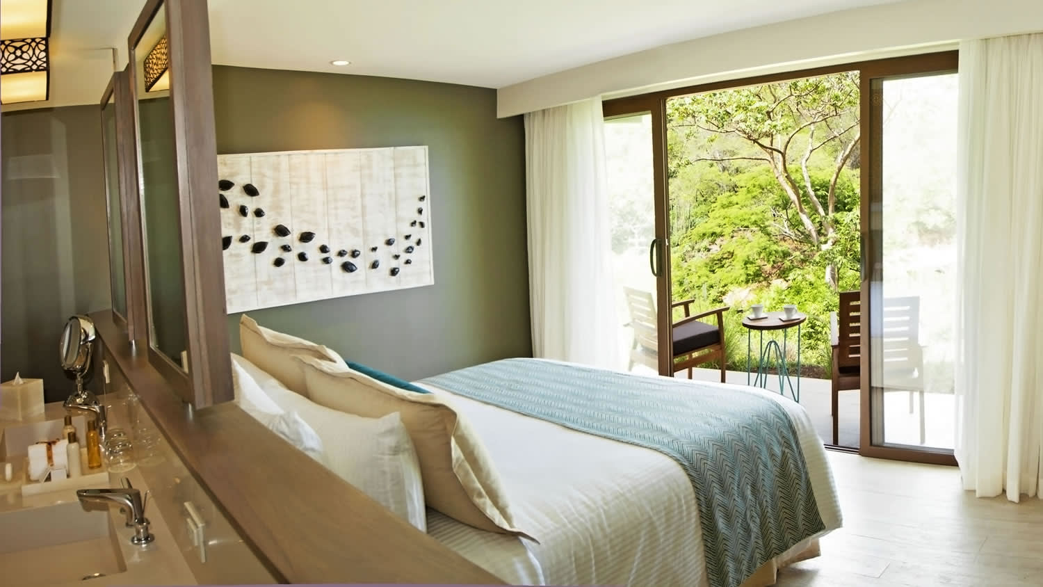 a double bed in a hotel room