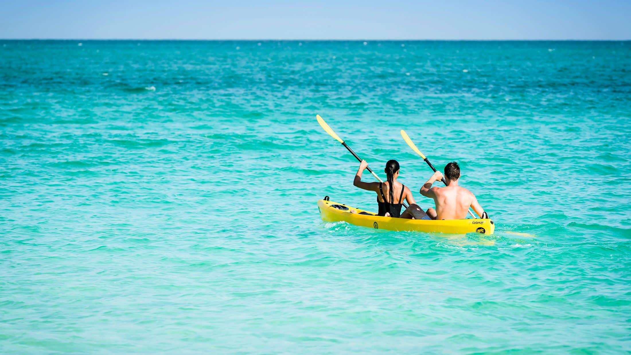 a man in a pool of water