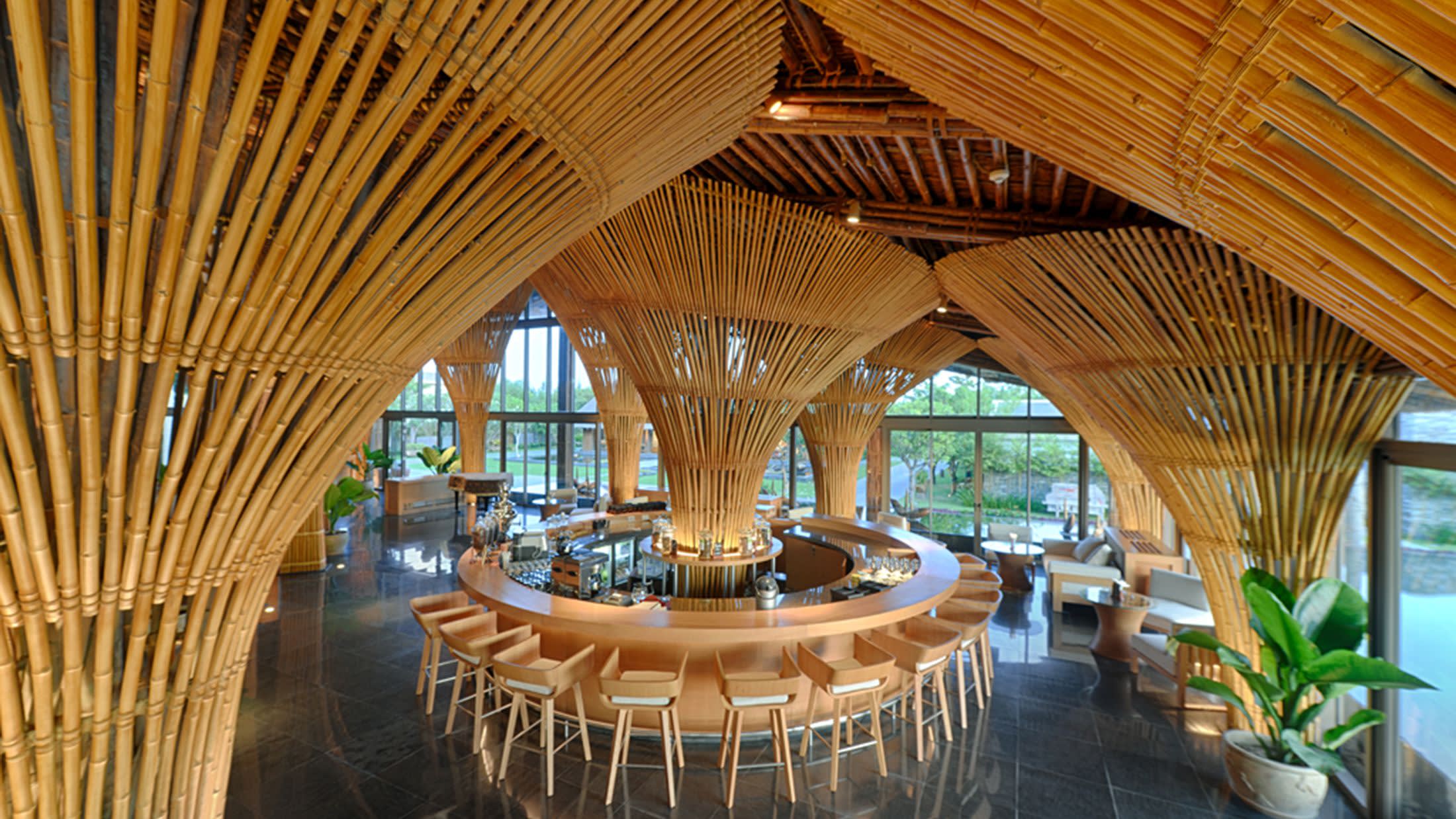 a chair sitting in front of a building