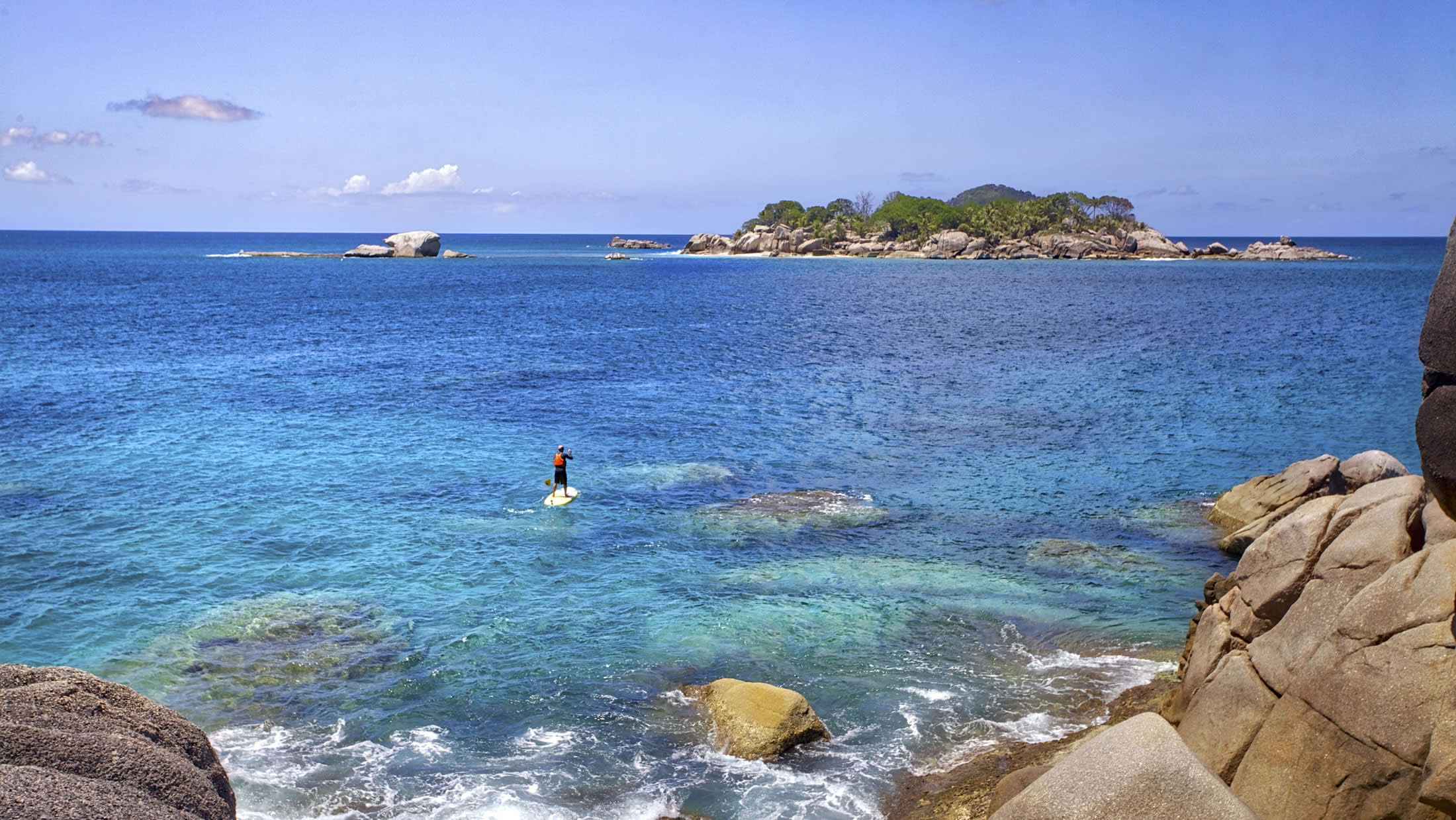 an island in the middle of a body of water