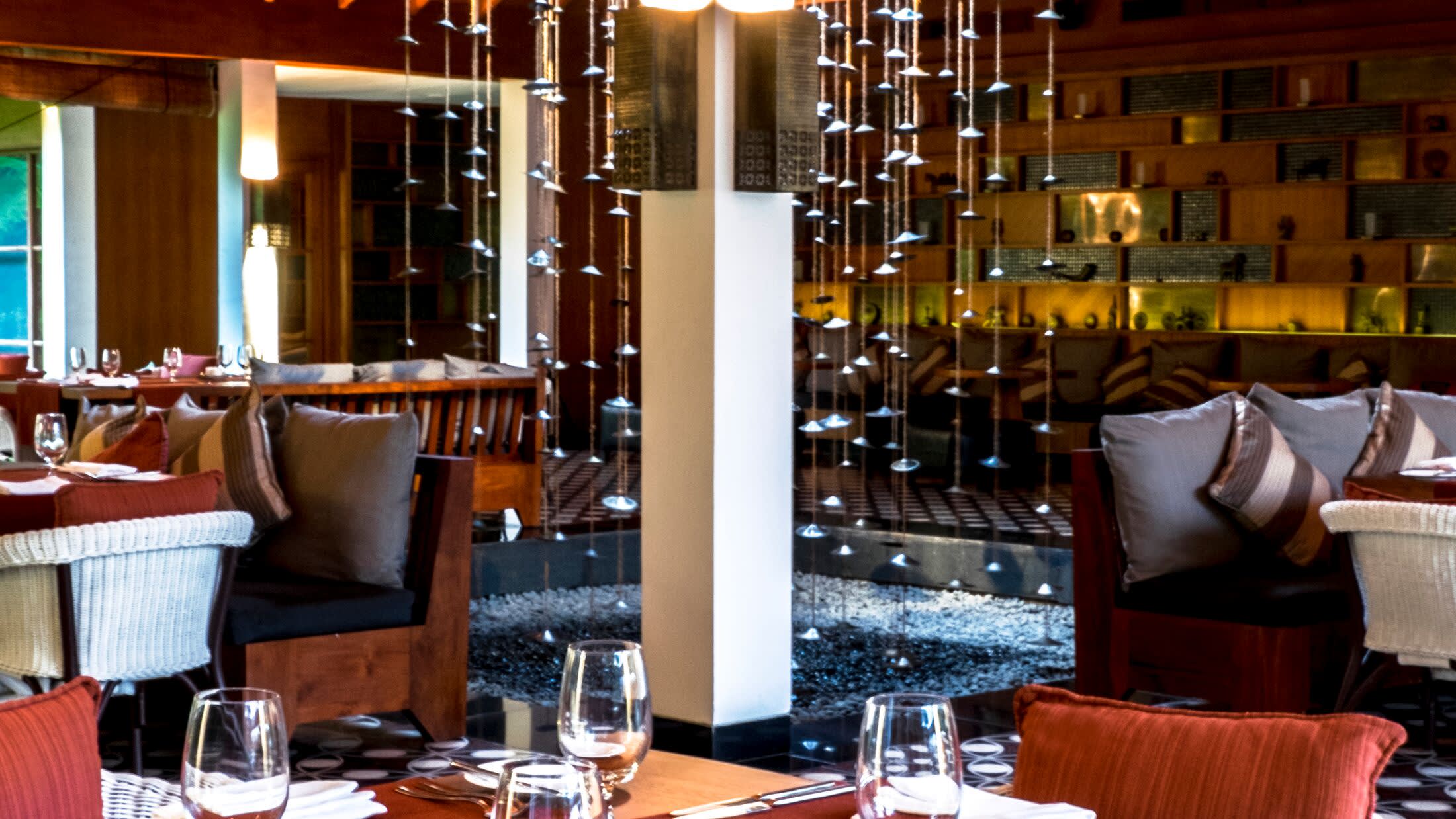 a dining room table in a restaurant