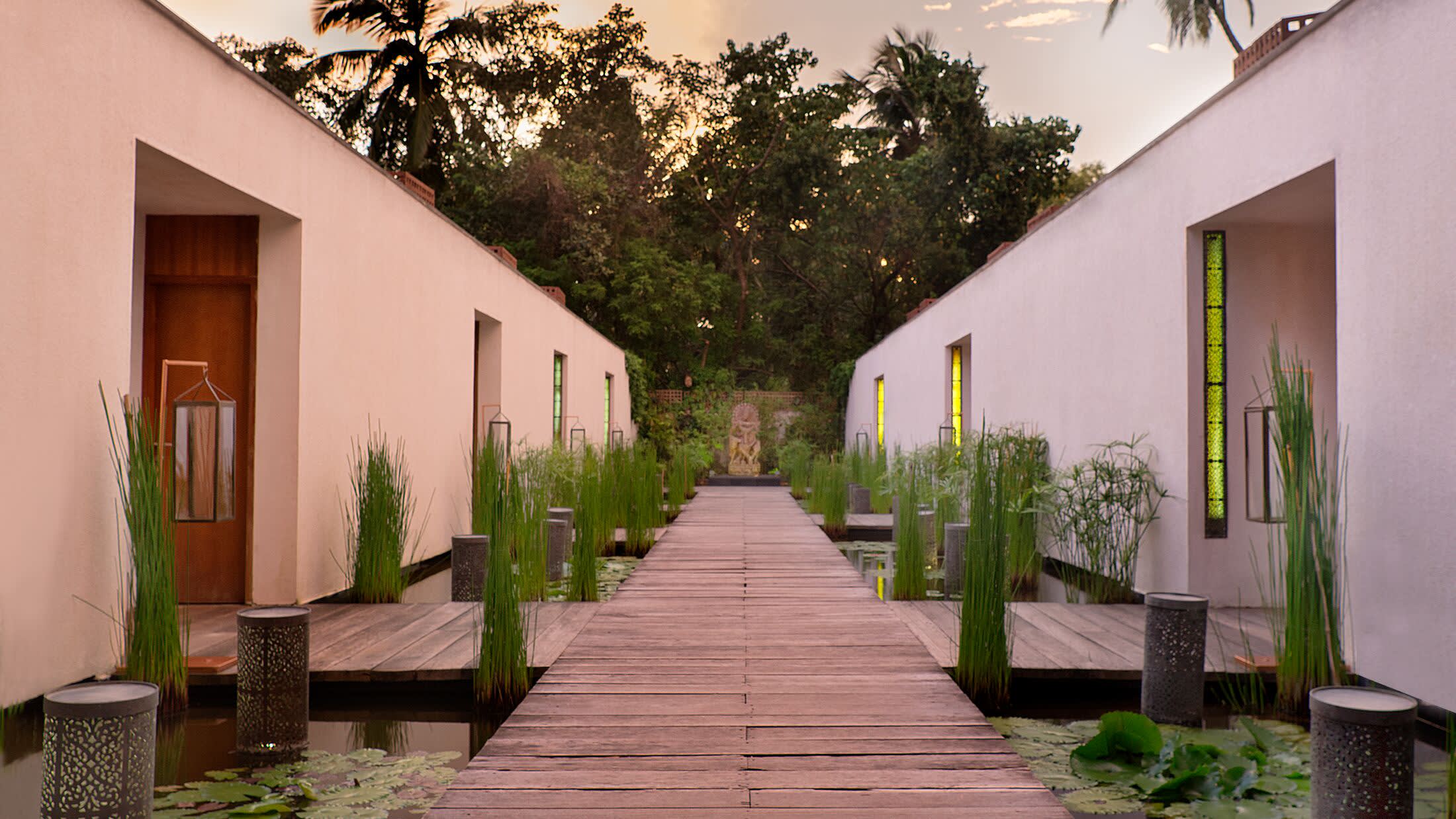 a small house in a garden