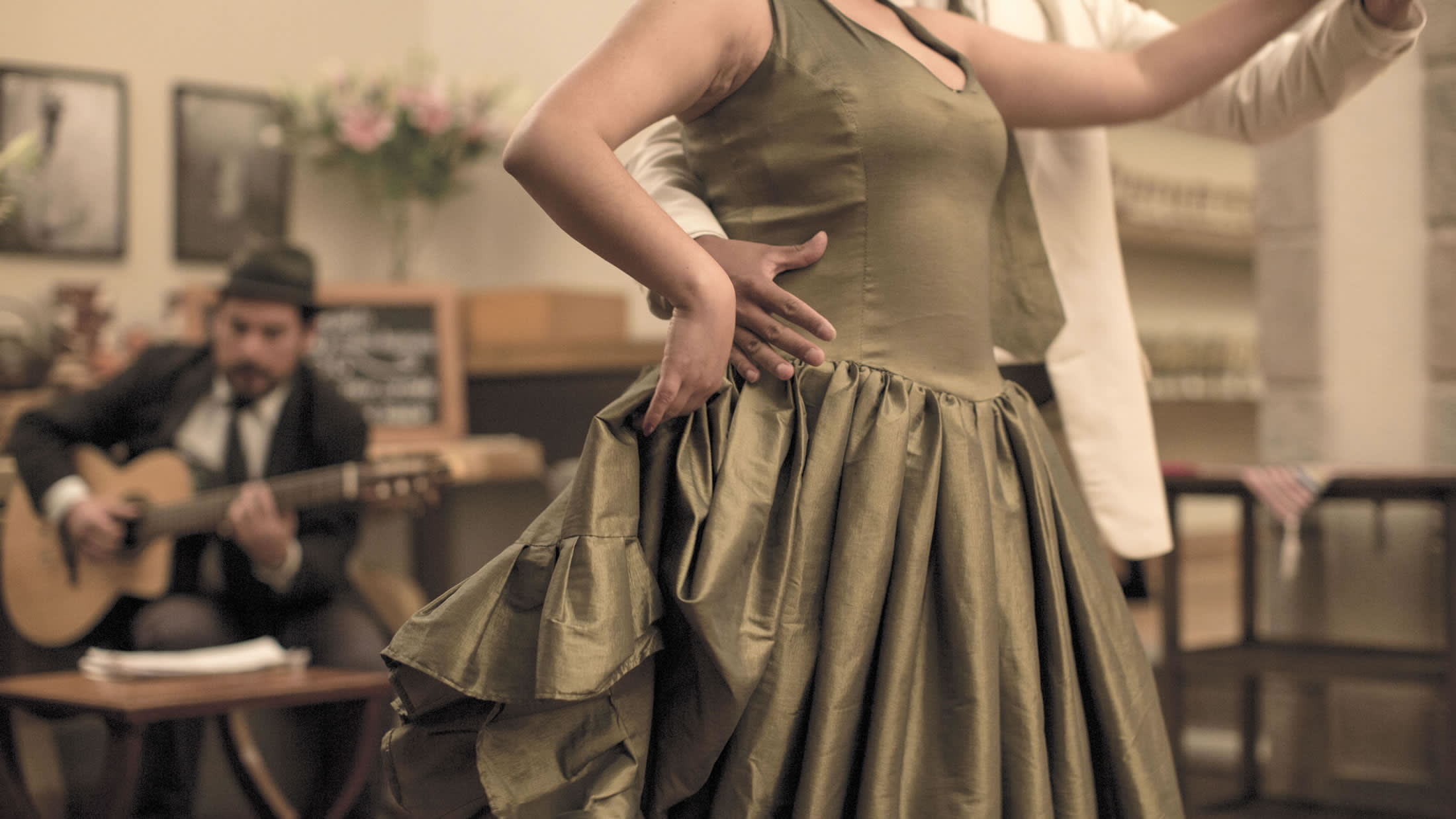 a woman wearing a dress