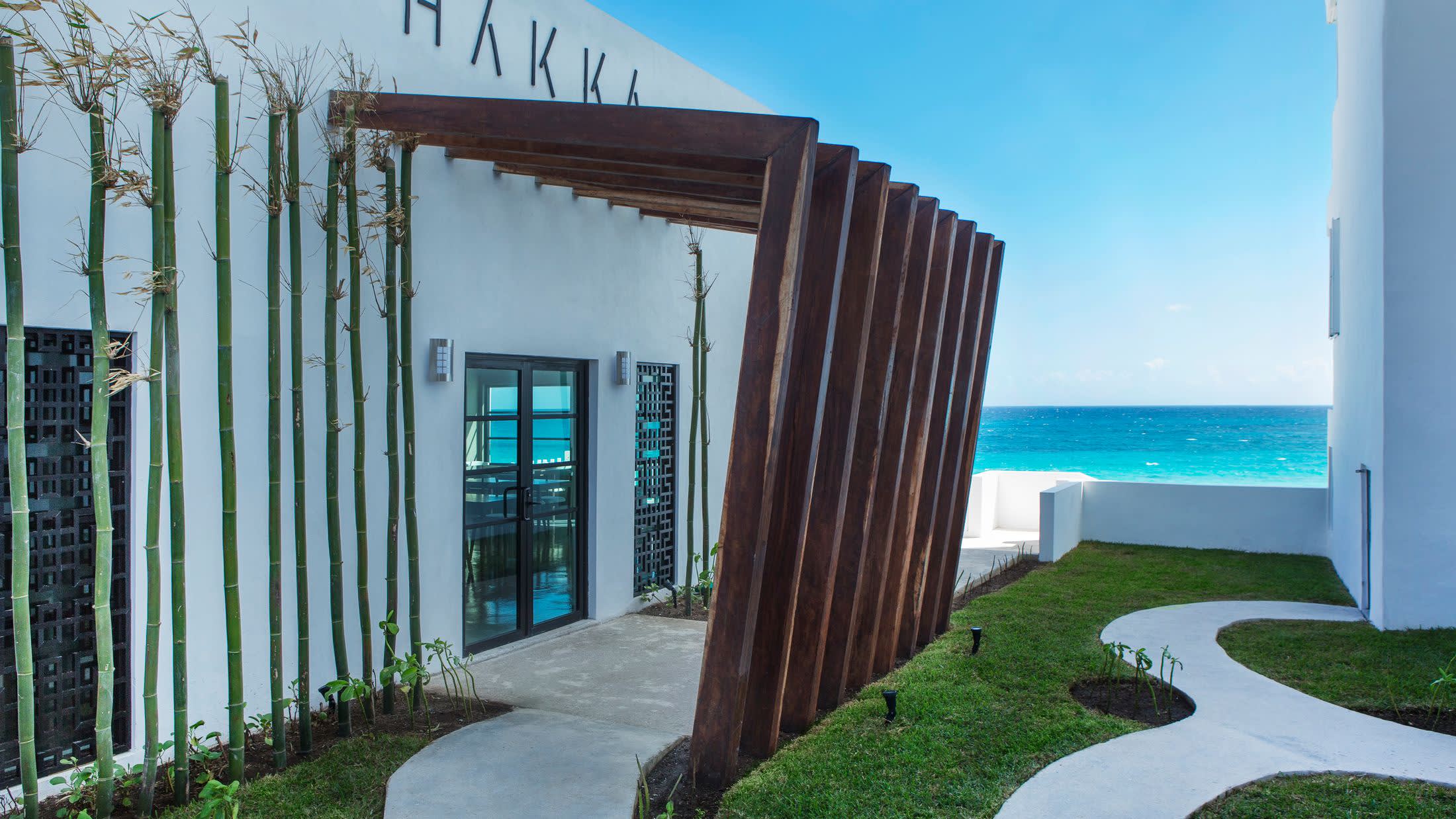 a view of a stone building