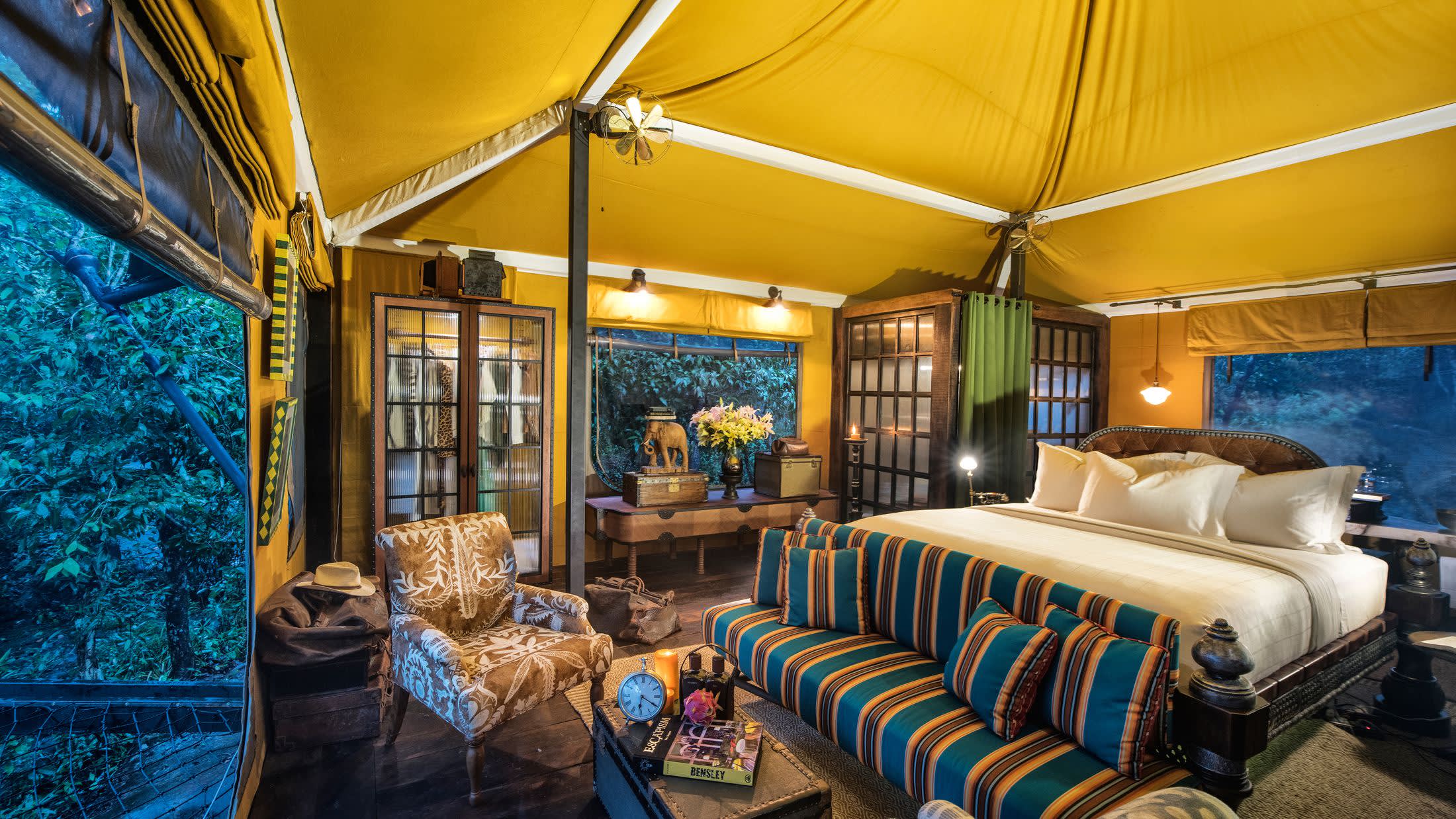 a double bed in a room