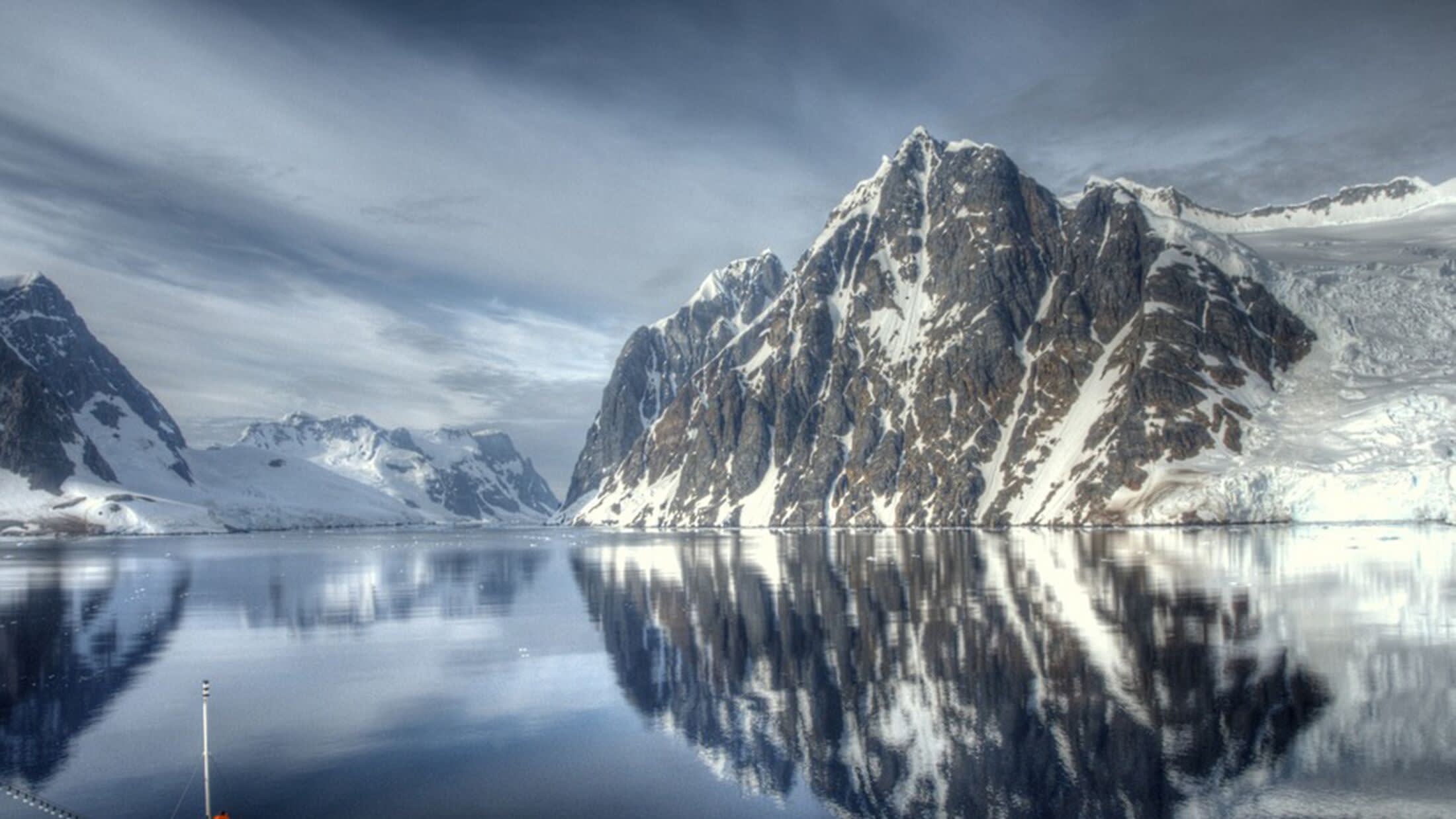 a view of a snow covered mountain