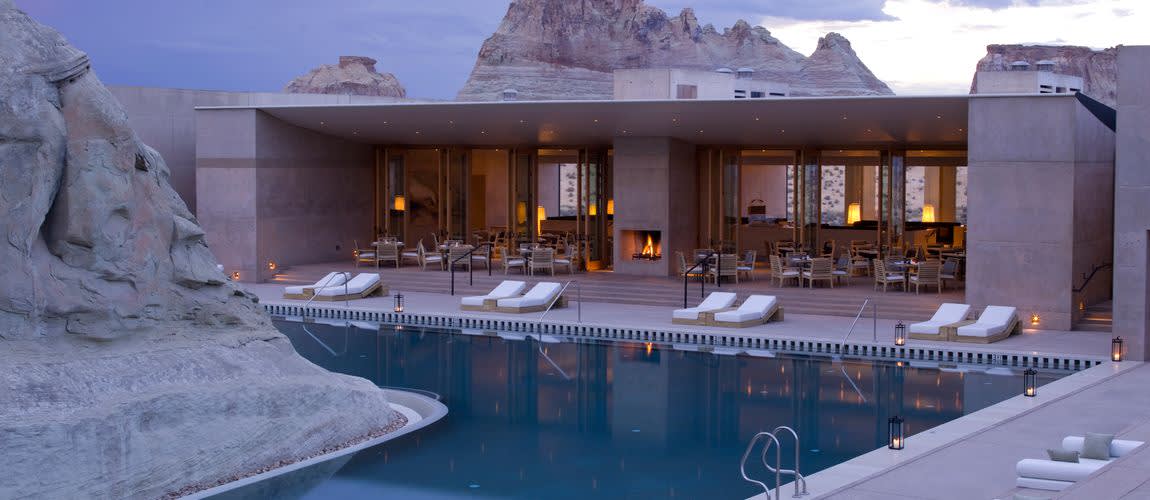 a large building with a lot of snow